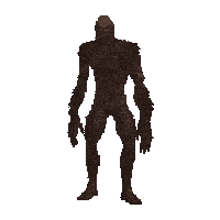 a pixel art drawing of a monster with a beard