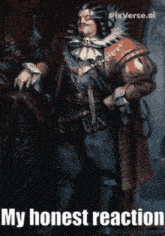 a pixelated image of a man with the words " my honest reaction " below him