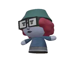 a stuffed animal wearing glasses and a hat with a t on it