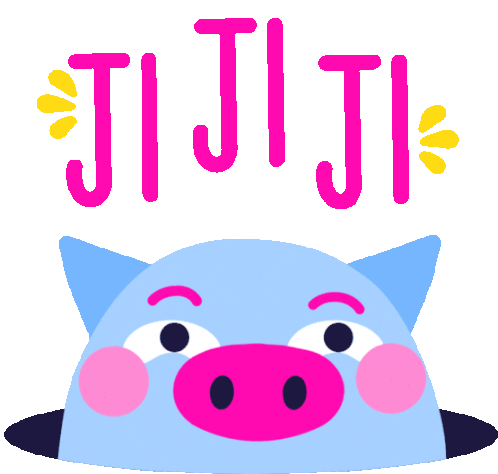 Laughing Shy Piggy Bank Sticker - Amorcito And Bebé Jijiji Grunting Stickers