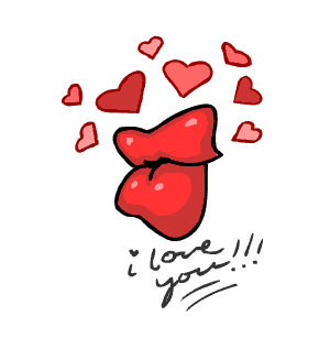 I Love You Kiss Sticker