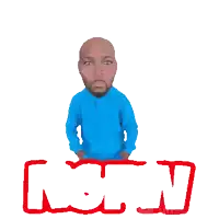 a man in a blue sweater is standing in front of the word nsfw