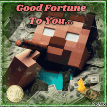 Good Fortune Herobrine GIF - Good Fortune Herobrine Money GIFs
