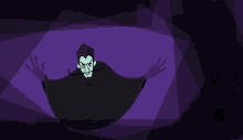 a cartoon drawing of a man with a long nose and a black cape