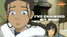 a cartoon of a girl with the words " i 've changed my mind " above her