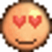 heart eyes love pixel emoji cute