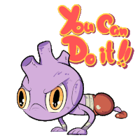 a cartoon of a heart with the words " you can do it " behind it