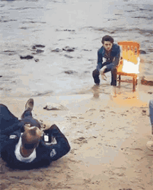 Whoa Ouch GIF - Whoa Ouch Chair On Fire GIFs
