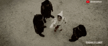 a blurred image of a group of people playing dice with the caption " terbaik paling langit "