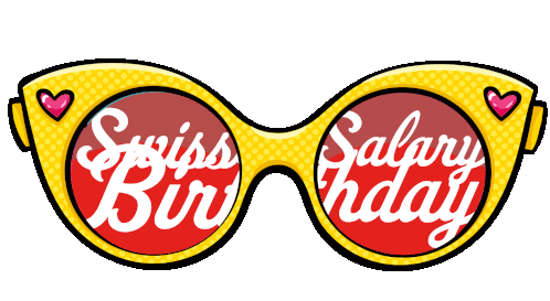 Swiss Salary Birthday Sticker - Swiss Salary Birthday Glasses Stickers