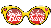 Swiss Salary Birthday Sticker - Swiss Salary Birthday Glasses Stickers
