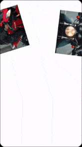 a picture of a man riding a red motorcycle is surrounded by other pictures