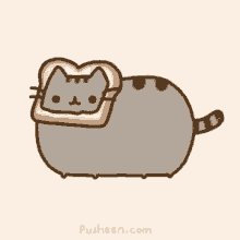 Toast Cat Pusheen GIF - Toast Cat Pusheen Bounce GIFs