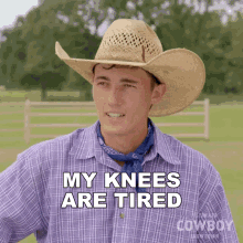 My Knees Are Tired From Carrying The Team Tyler Kijac GIF - My Knees Are Tired From Carrying The Team Tyler Kijac Ultimate Cowboy Showdown Season2 GIFs