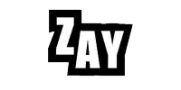 a black and white logo for a company called zay