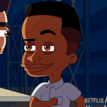 a cartoon of a man standing in front of a sign that says netflix