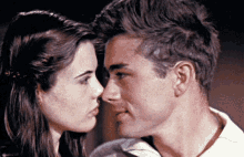 james dean couple in love face to face nuzzling