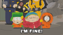 Im Fine Kyle Broflovski GIF - Im Fine Kyle Broflovski Eric Cartman GIFs