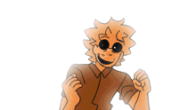 a cartoon drawing of a man with sunglasses on his eyes