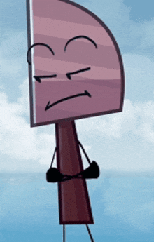 a cartoon character with a sad face on it