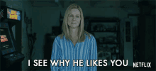 I See Why He Likes You Laura Linney GIF - I See Why He Likes You Laura Linney Wendy Byrde GIFs