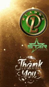 a thank you message with a green circle and a star maker logo