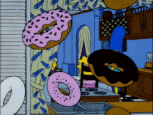 The Simpsons Raining Donuts GIF