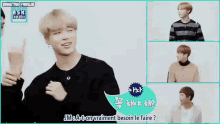 a collage of images of a man with the words bangtan fansub on the top