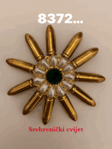 a flower made out of bullets with the number 8372 on the top