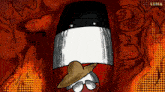 a drawing of a man wearing a hat and glasses with the word luma on the bottom