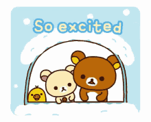 rilakkuma and friends so excited