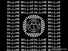 a black and white circular pattern with a star in the center .