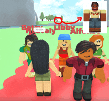 a group of cartoon characters are standing in front of a sign that says " hi team "