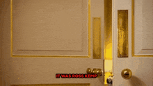 a woman is screaming in a doorway with the words it was ross kemp written above her