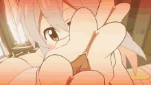 a cartoon drawing of a girl laying on the floor