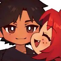 a boy and a girl are hugging each other and the girl is smiling