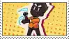 a cartoon character is holding a pair of scissors in his hands .