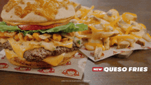 Wendys Loaded Nacho Cheeseburger GIF - Wendys Loaded Nacho Cheeseburger Queso Fries GIFs