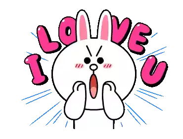 Brown And Cony I Love You Sticker - Brown And Cony I Love You Bye Stickers