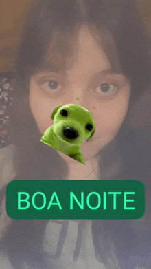 a picture of a girl with the words boa noite carioca