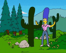 Marge Simpson Cactus GIF - Marge Simpson Cactus Hiding GIFs