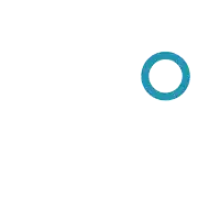 a blue circle with a white circle in the middle on a white background