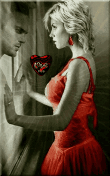 romantic love lady in red couple