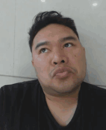 a man making a funny face with his eyes closed