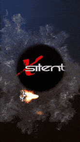 a logo for silent with smoke around it