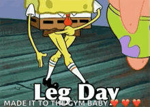 spongebob spongebob square pants leg day leg flex