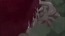 a painting of a shark 's mouth coming out of the water .