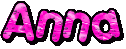 the word anna is written in pink and black letters .