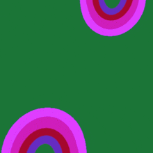 a green background with a rainbow and arabic writing on it