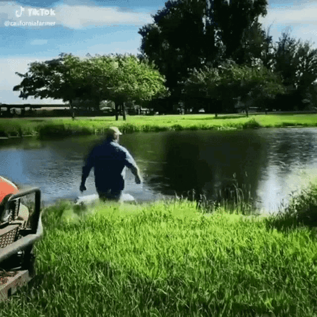 Man throws his iphone in the lake. on Make a GIF